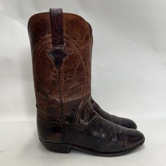 Vintage Lucchese Western Cowboy Boots Goat “Brown” main image 6